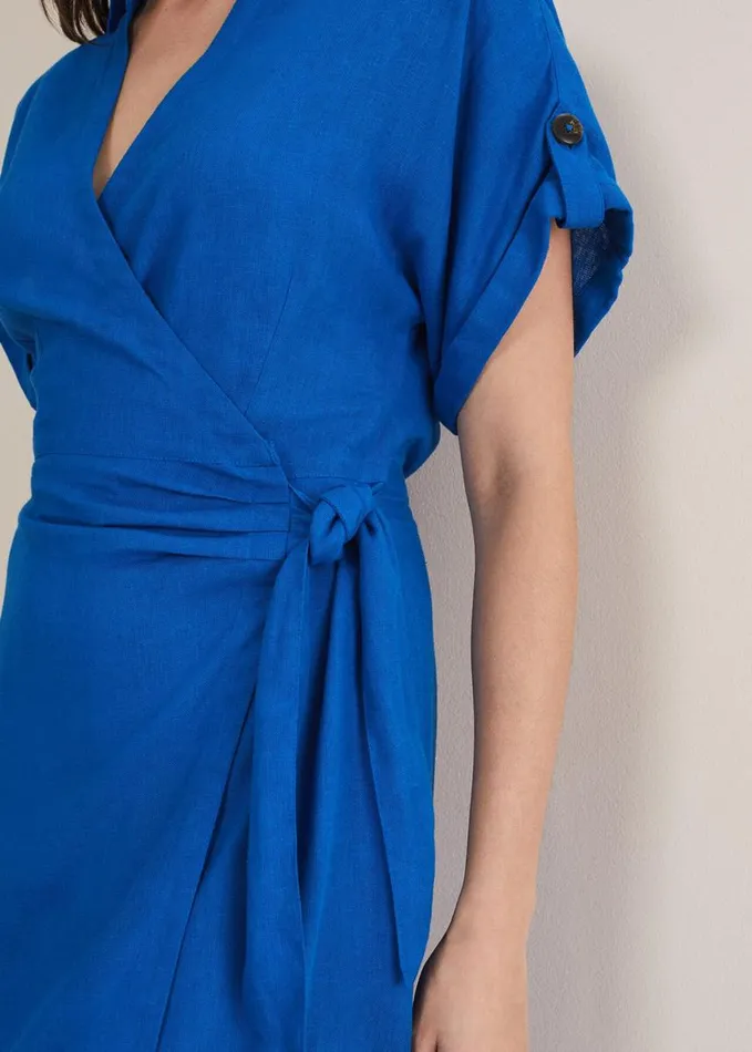 Phase Eight Yasse Linen Shirt Dress Blue Women Dresses