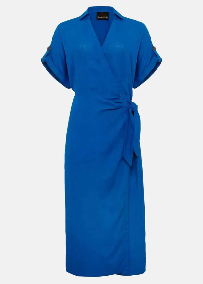 Phase Eight Yasse Linen Shirt Dress Blue Women Dresses