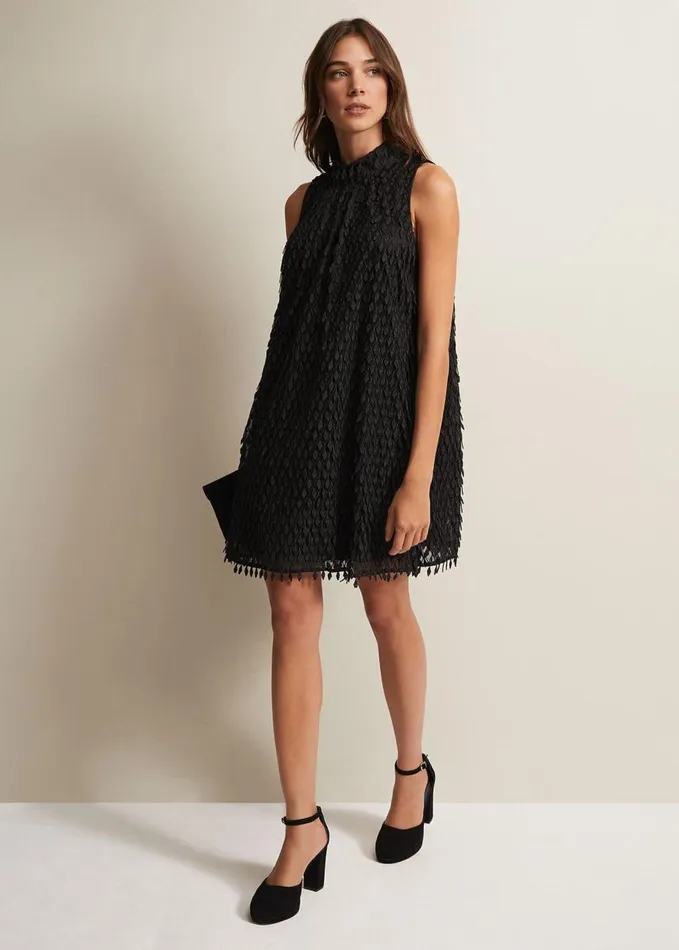 Phase Eight Zafia Black Shift Mini Dress Black Women Dresses