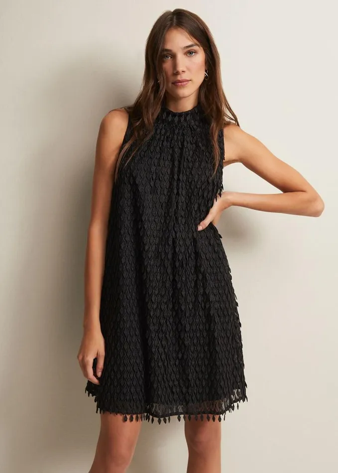 Phase Eight Zafia Black Shift Mini Dress Black Women Dresses
