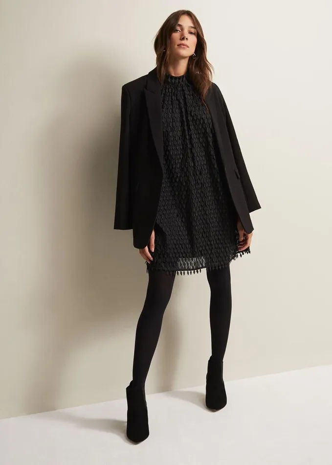 Phase Eight Zafia Black Shift Mini Dress Black Women Dresses