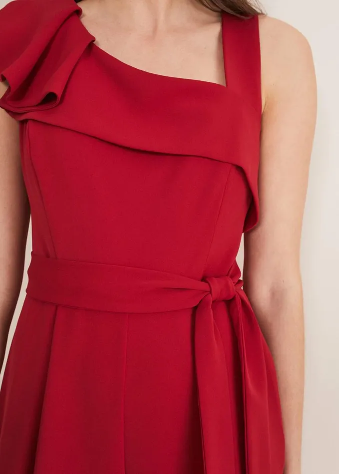 Phase Eight Zelda Belted Jumpsuit Oxblood Women Dresses