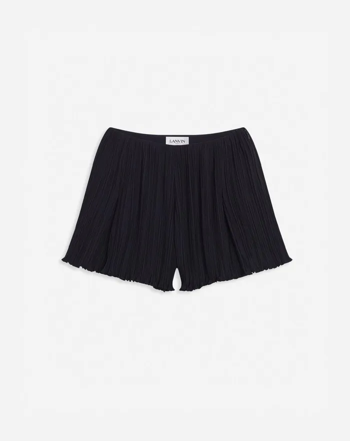 Pleated Shorts Black Women Lanvin Skirts and Shorts