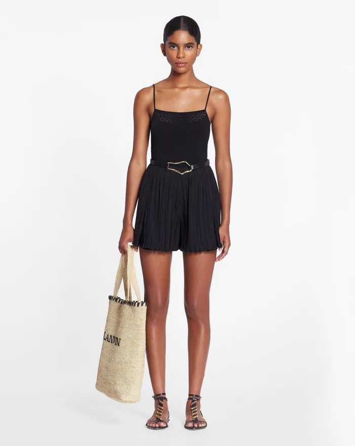 Pleated Shorts Black Women Lanvin Skirts and Shorts Pleated Shorts Black Women Lanvin Skirts and Shorts