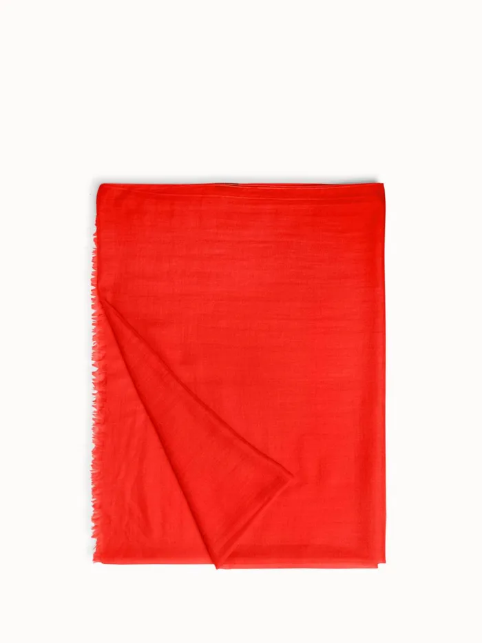 Poppy Red Cashmere Silk Scarf Poppy Red Women Akris Cashmere