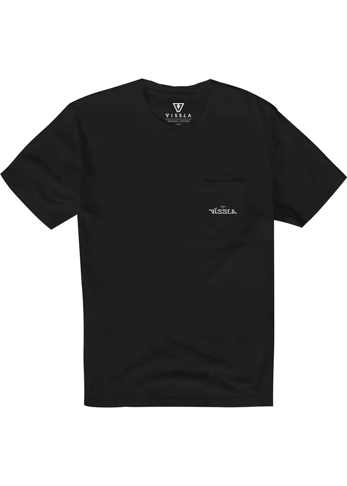Premium Tees Men Vissla West Winds Premium Pkt Tee Black Premium Tees Men Vissla West Winds Premium Pkt Tee Black