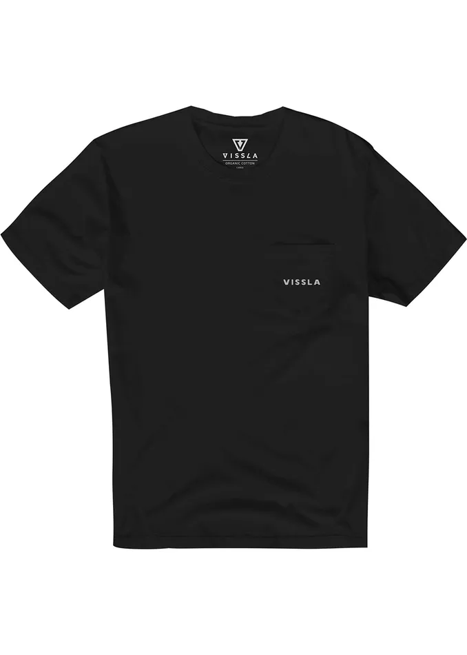 Premium Tees Vissla Men Hideaway Premium Pkt Tee Black Premium Tees Vissla Men Hideaway Premium Pkt Tee Black