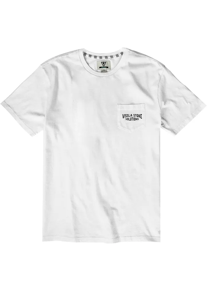 Premium Tees Vissla Men Stoke Solution Ss Pkt Tee White Premium Tees Vissla Men Stoke Solution Ss Pkt Tee White
