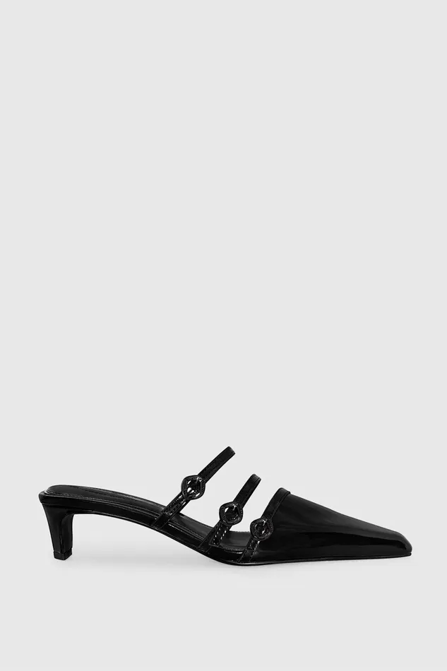 Rebecca Minkoff Buckle Kitten Mule Black Women