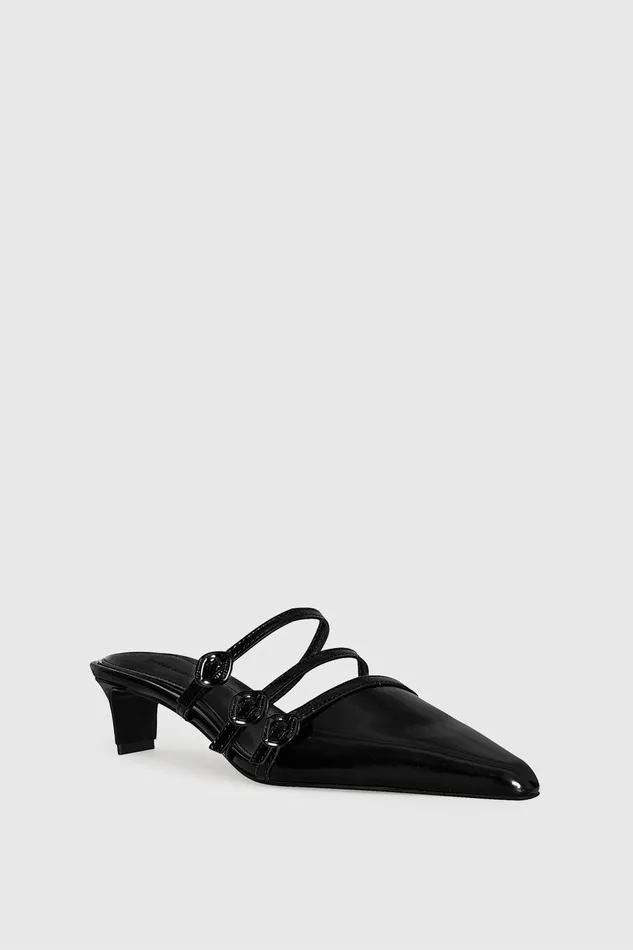 Rebecca Minkoff Buckle Kitten Mule Black Women