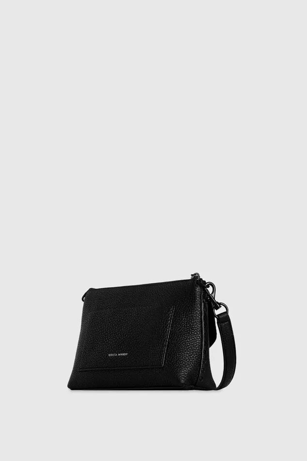 Rebecca Minkoff Darren Top Zip Crossbody Blackblack Shellac Women Crossbody Bags