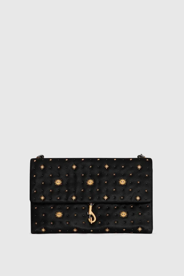 Rebecca Minkoff Edie Large Shoulder With Evil Eye Black Women Shoulder Bags