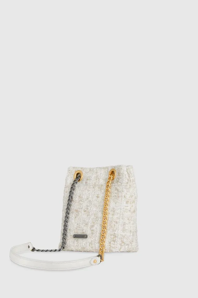 Rebecca Minkoff Edie Mini Bucket Paper Tweed Women Crossbody Bags