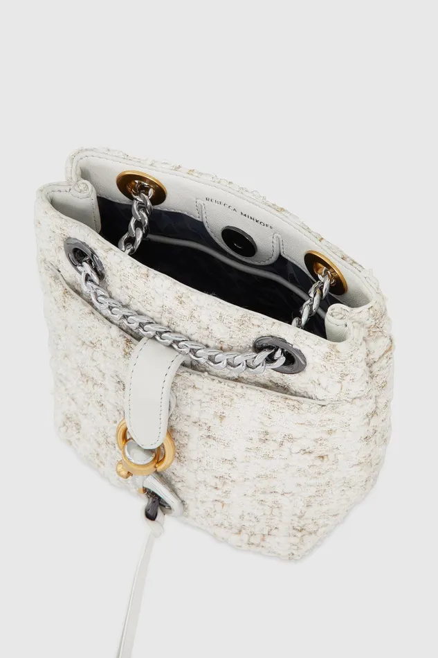 Rebecca Minkoff Edie Mini Bucket Paper Tweed Women Crossbody Bags