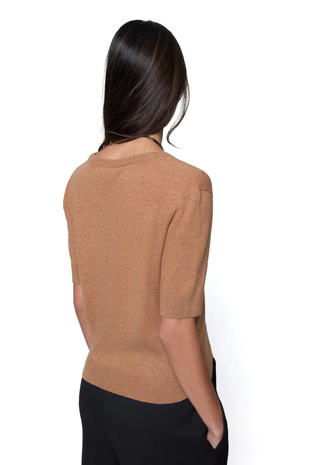 Rebecca Minkoff Haven V Neck Sweater Honey Women Tops
