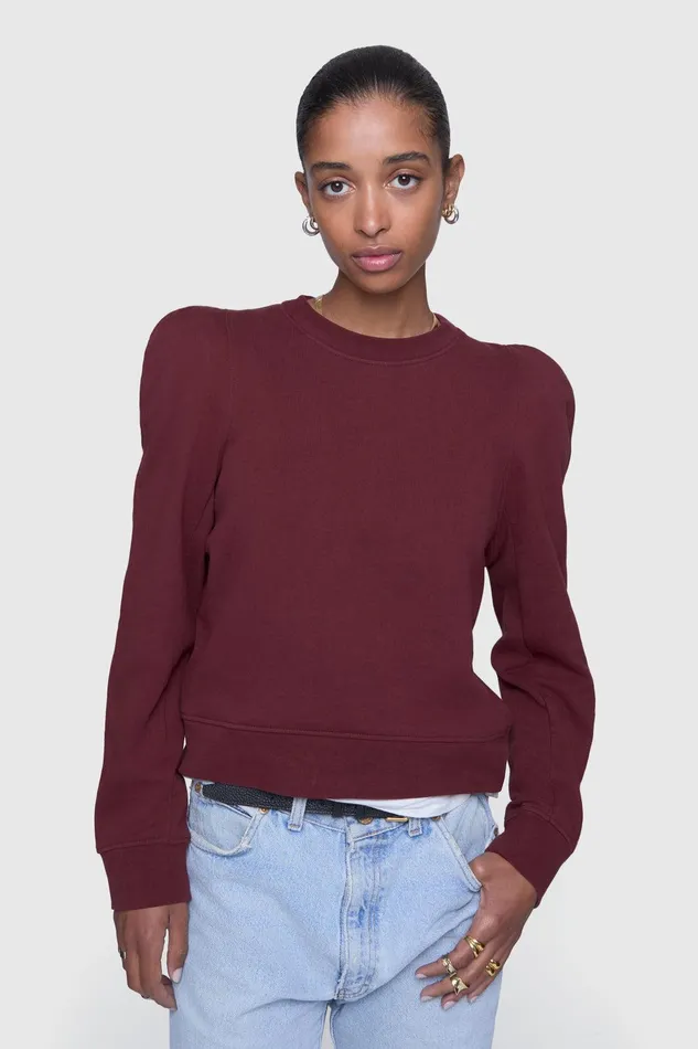 Rebecca Minkoff Jade Sculpted Sweatshirt Lacquer Women Tops