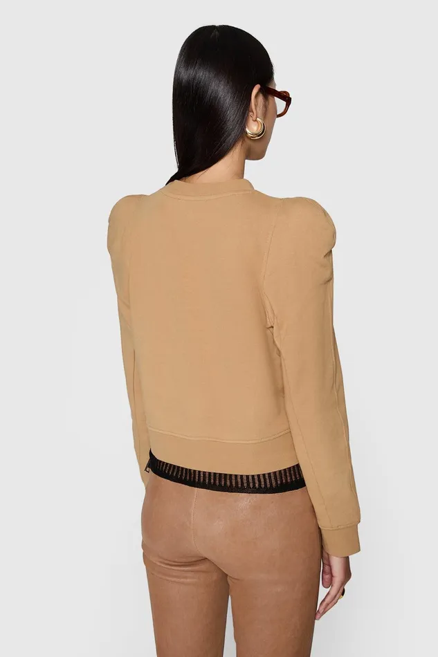 Rebecca Minkoff Jade Sculpted Sweatshirt Oat Women Sweaters and Sweatshirts