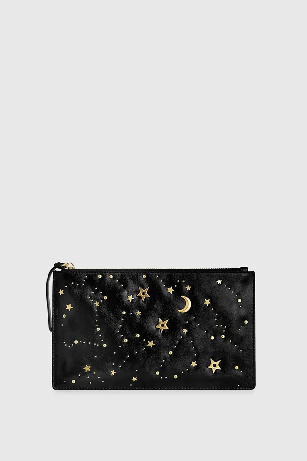 Rebecca Minkoff Large Celestial Studded Pouch Black Women Wallets