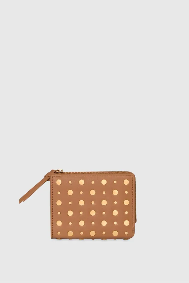 Rebecca Minkoff Megan Slim Wallet With Studs Praline Women Wallets