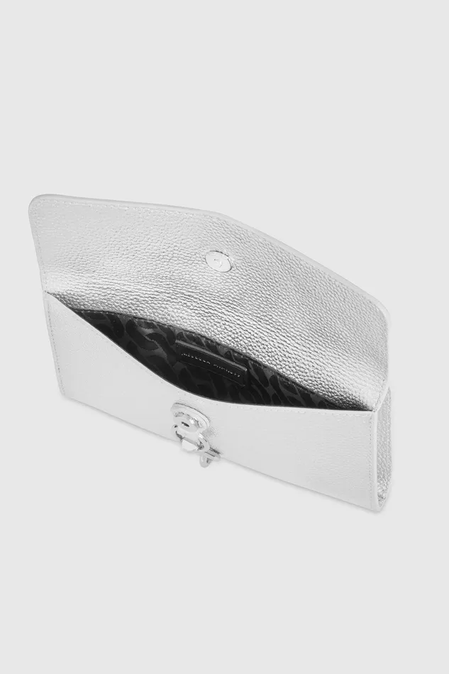 Rebecca Minkoff Megan Wallet On Chain Silver Women Wallets