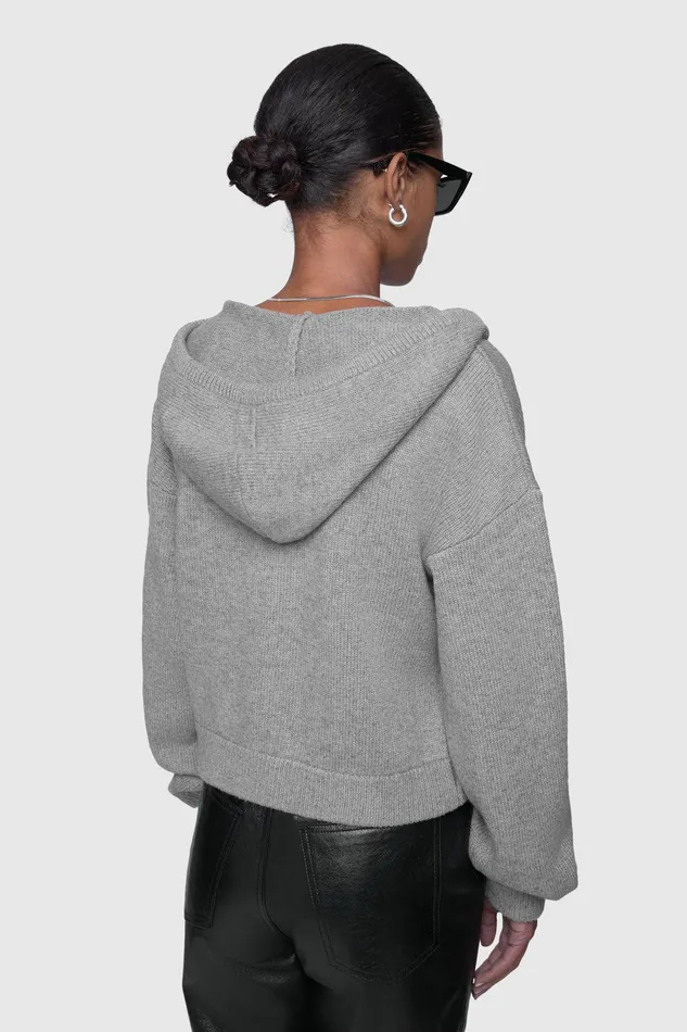 Rebecca Minkoff Quinn Zip Hoodie Heather Grey Women Tops