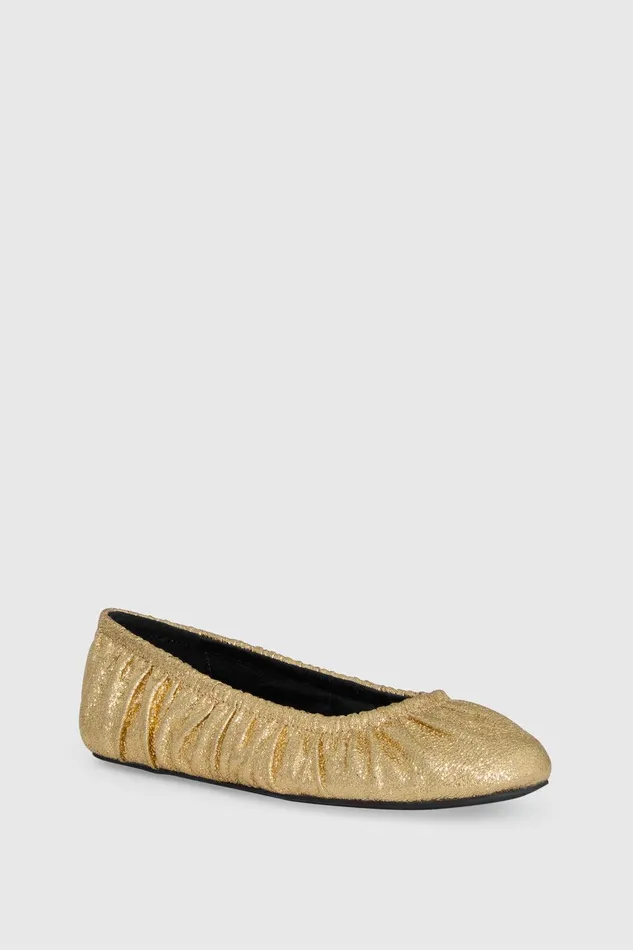 Rebecca Minkoff Ruched Ballerina Gold Women