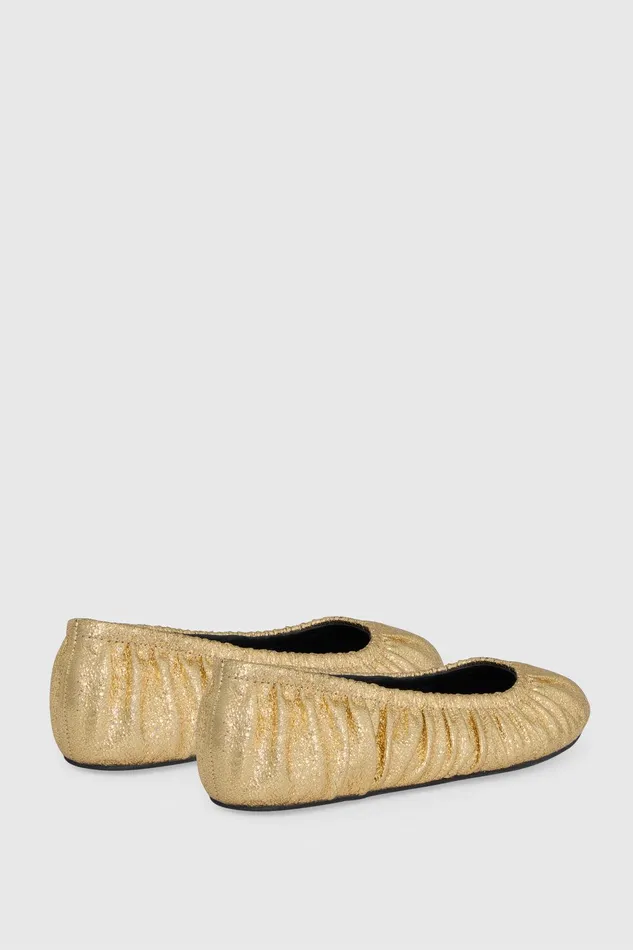 Rebecca Minkoff Ruched Ballerina Gold Women