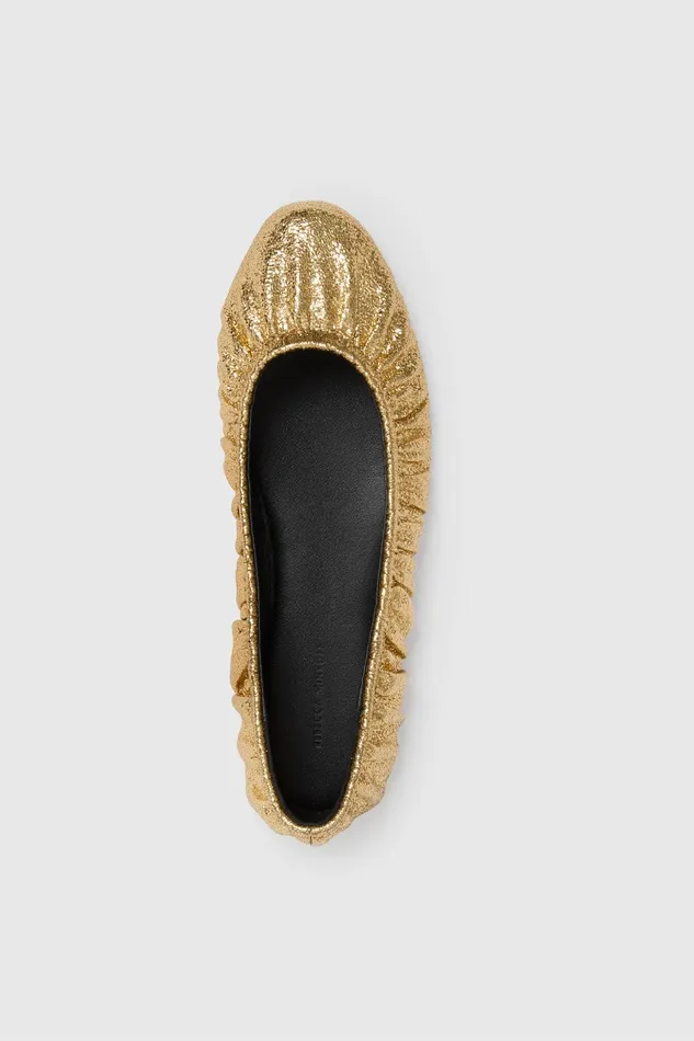 Rebecca Minkoff Ruched Ballerina Gold Women