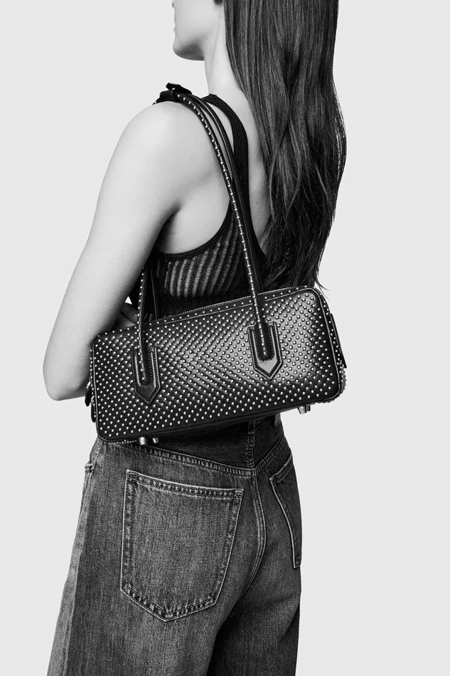 Rebecca Minkoff The Brief Studded Shoulder Black Women Shoulder Bags