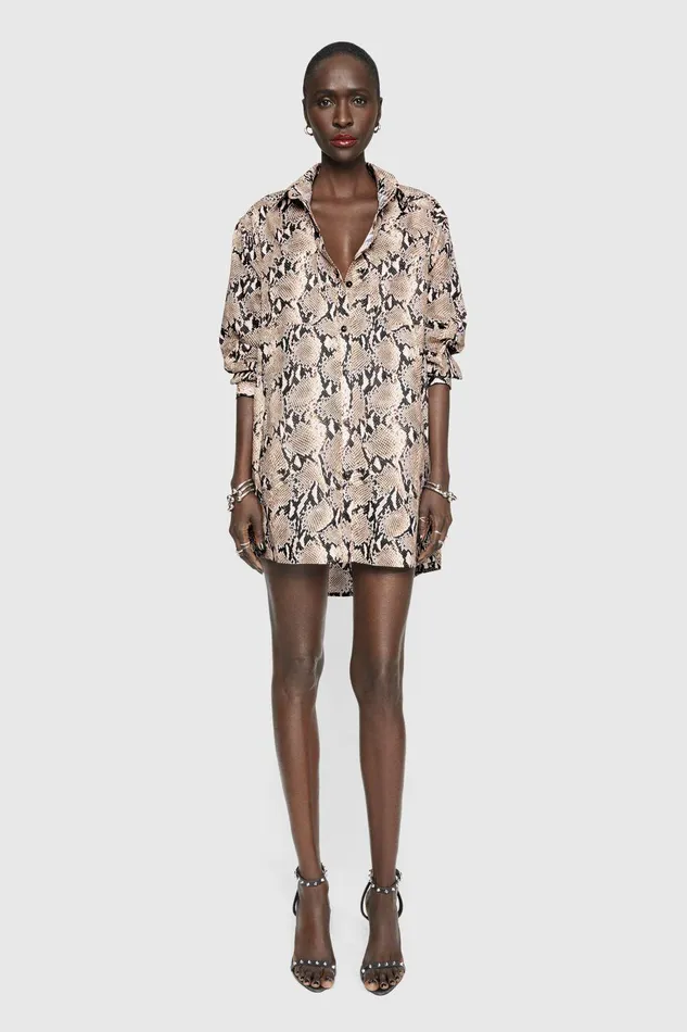 Rebecca Minkoff Tori Dress Natural Python Women Dresses