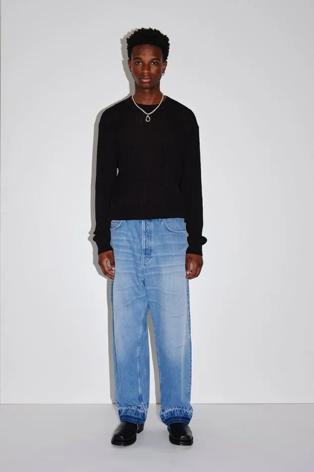 Ryder Pointelle 8211 Black Men Won Hundred Knitwear