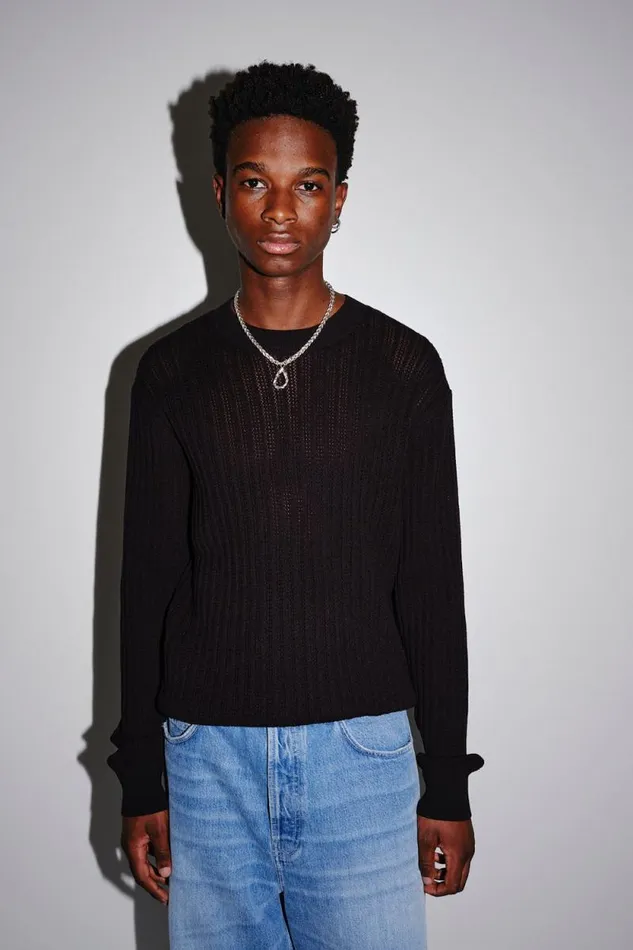 Ryder Pointelle 8211 Black Men Won Hundred Knitwear Ryder Pointelle 8211 Black Men Won Hundred Knitwear