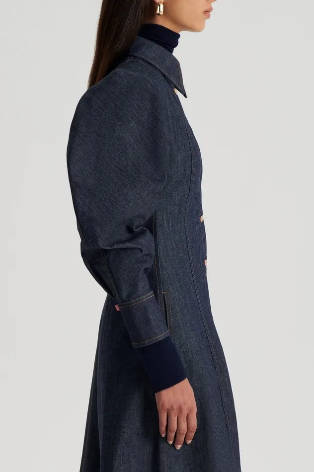 Scanlan Theodore Denim Women DENIM COCOON SLEEVE MIDI DRESS INDIGO B Scanlan Theodore Denim Women DENIM COCOON SLEEVE MIDI DRESS INDIGO B