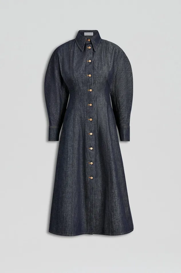 Scanlan Theodore Denim Women DENIM COCOON SLEEVE MIDI DRESS INDIGO B Scanlan Theodore Denim Women DENIM COCOON SLEEVE MIDI DRESS INDIGO B