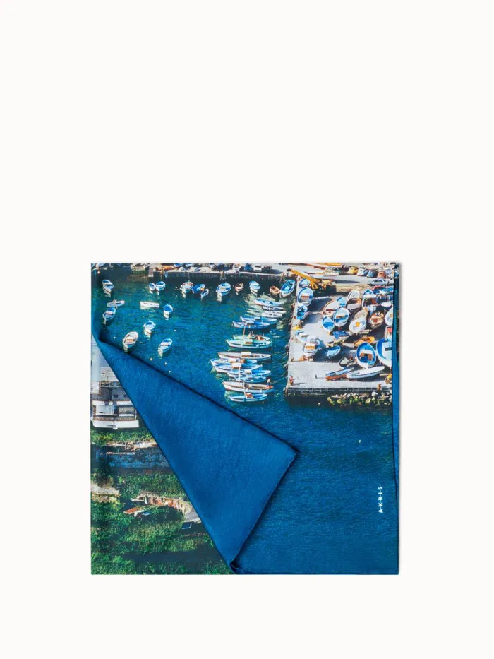 Scarf In Silk With Marina Grande Print Multicolor Women Akris Collector Scarves