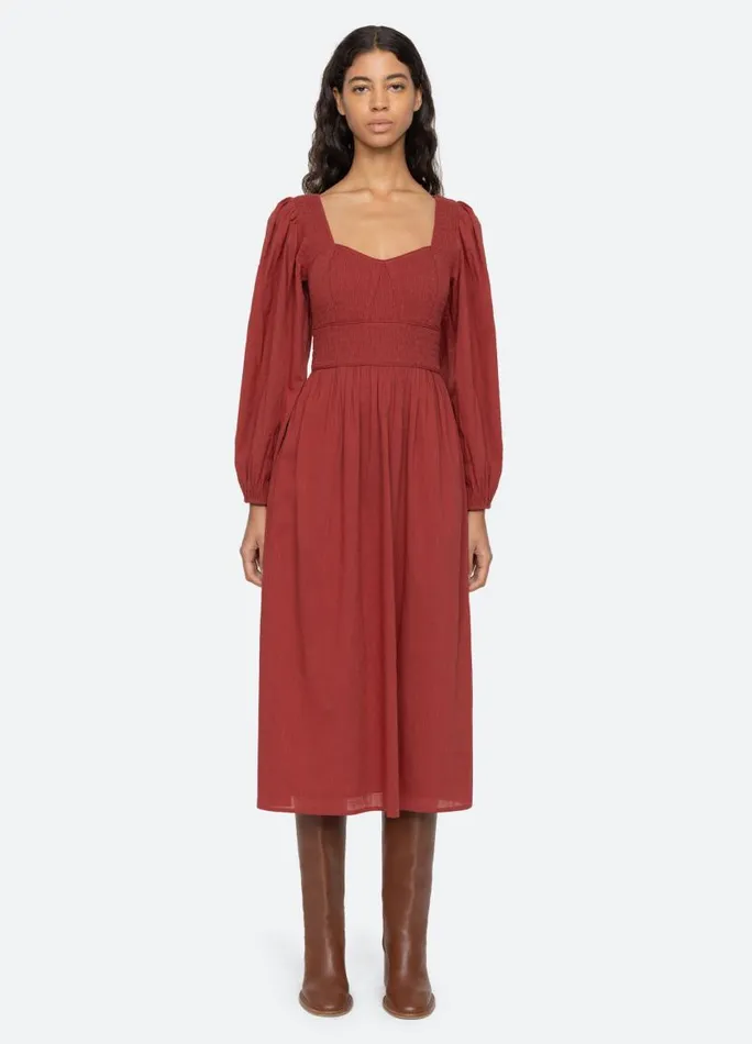 Sea New York Dresses Women Renata LS Dress Brick Sea New York Dresses Women Renata LS Dress Brick
