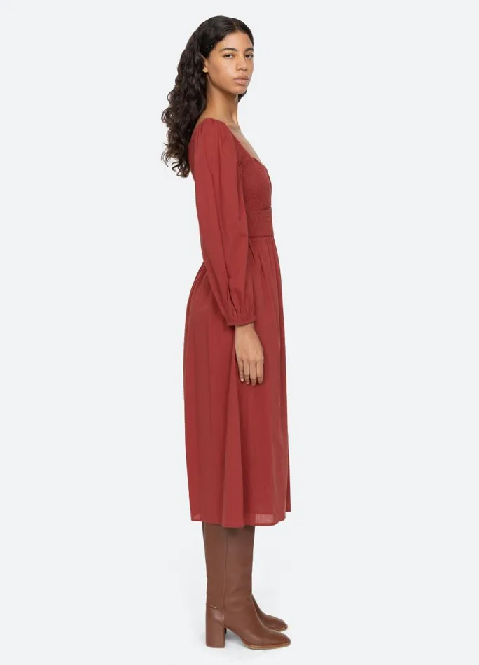 Sea New York Dresses Women Renata LS Dress Brick Sea New York Dresses Women Renata LS Dress Brick