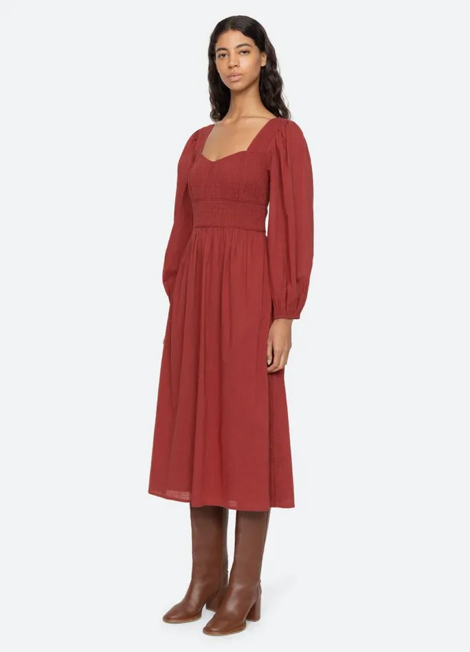 Sea New York Dresses Women Renata LS Dress Brick Sea New York Dresses Women Renata LS Dress Brick