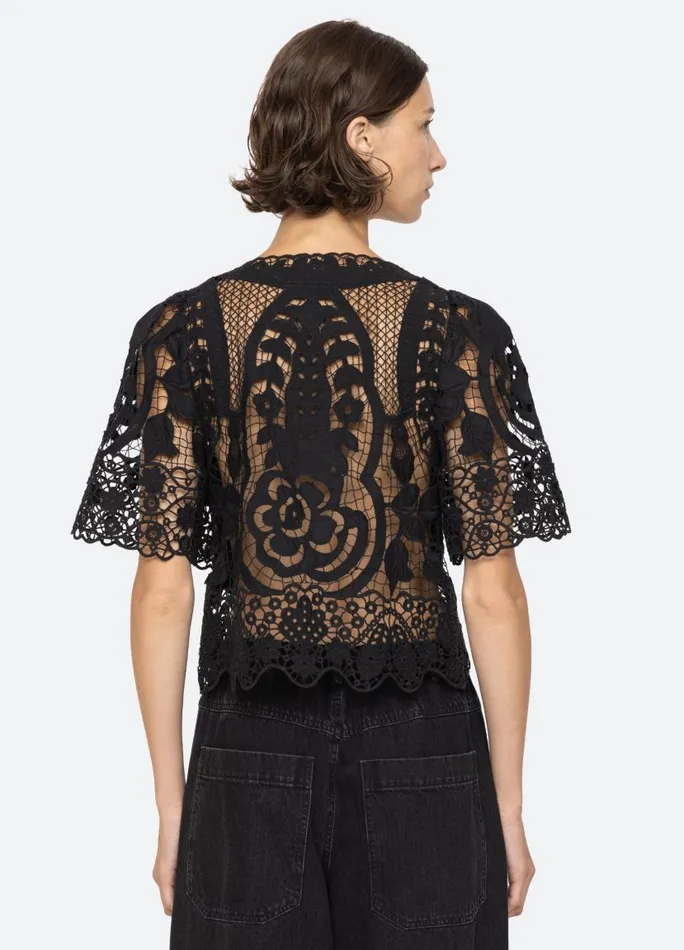 Sea New York Tops Women Gianna Tie Top Black Sea New York Tops Women Gianna Tie Top Black