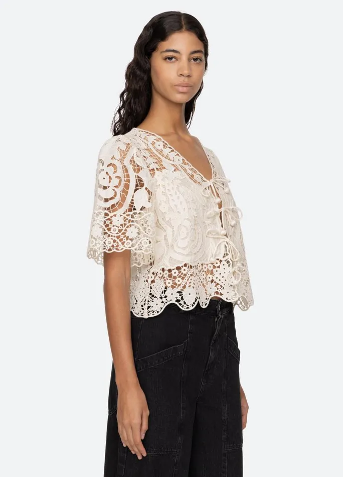 Sea New York Tops Women Gianna Tie Top Black Sea New York Tops Women Gianna Tie Top Black