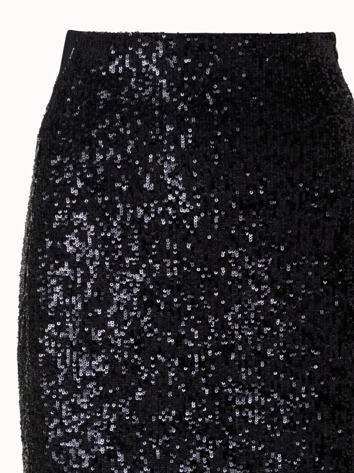 Sequins Pencil Skirt Black Women Akris Skirts