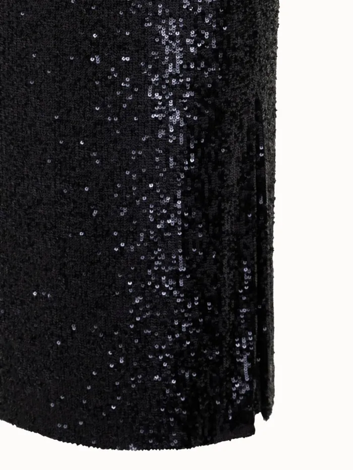 Sequins Pencil Skirt Black Women Akris Skirts
