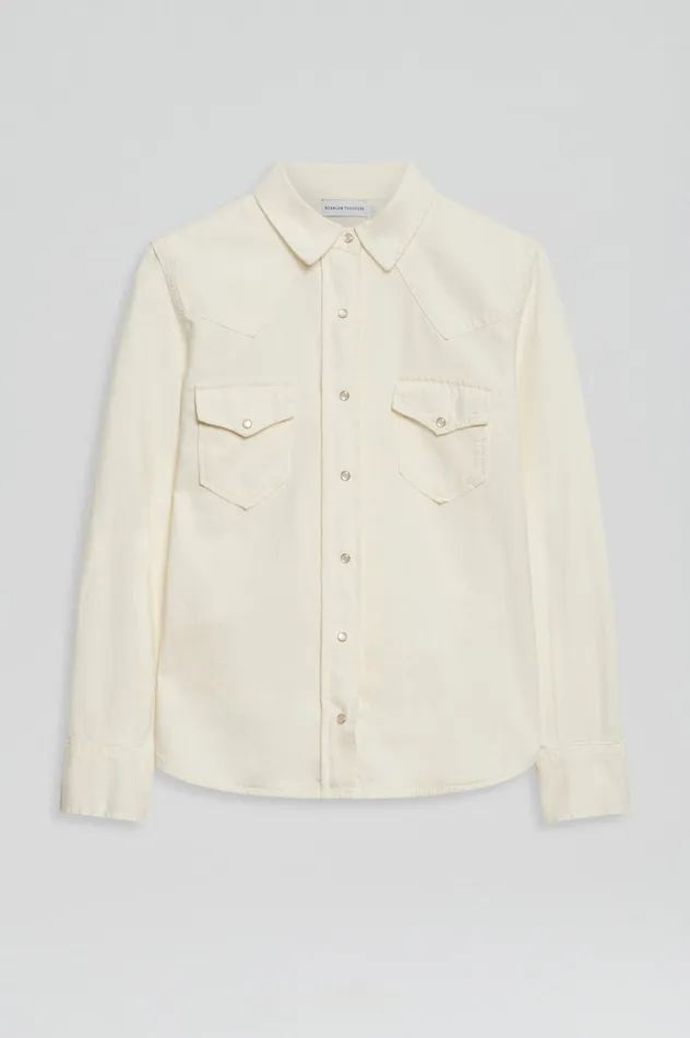 Shirts DENIM SHIRT NATURAL 8211 Scanlan Theodore Women Shirts DENIM SHIRT NATURAL 8211 Scanlan Theodore Women