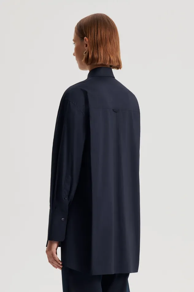 Shirts PARACHUTE COTTON SHIRT NAVY Scanlan Theodore Women Shirts PARACHUTE COTTON SHIRT NAVY Scanlan Theodore Women