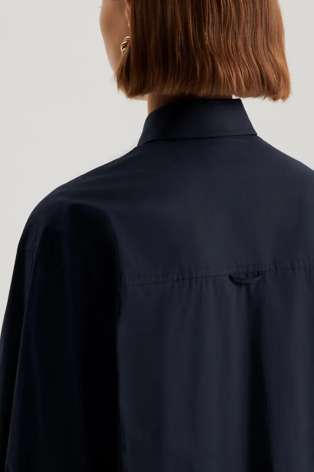 Shirts PARACHUTE COTTON SHIRT NAVY Scanlan Theodore Women Shirts PARACHUTE COTTON SHIRT NAVY Scanlan Theodore Women