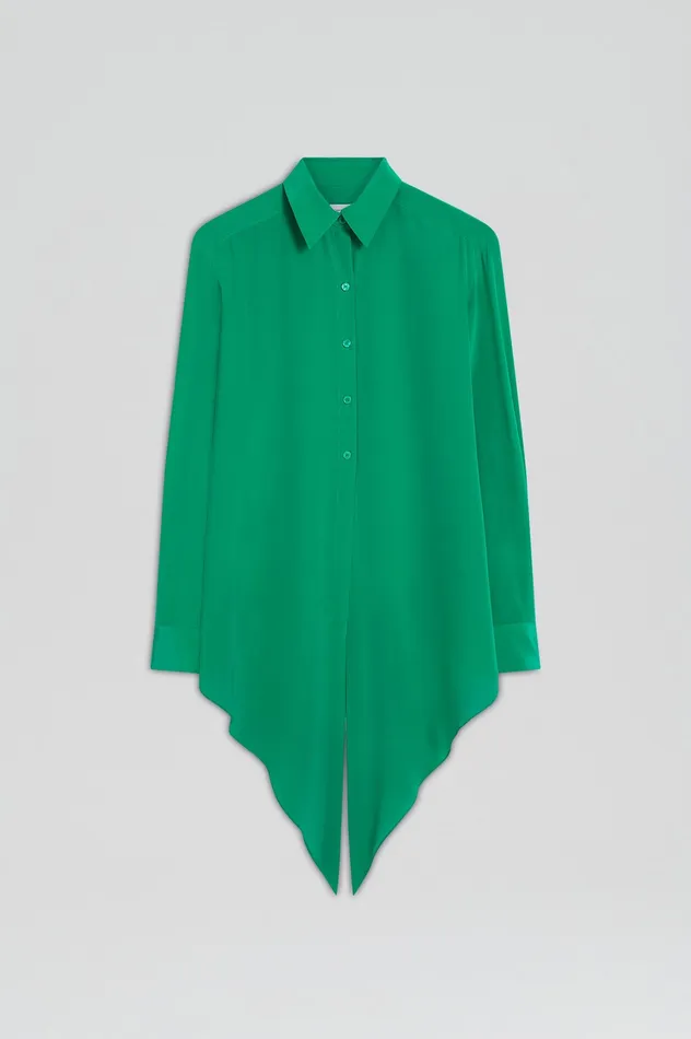 Shirts Scanlan Theodore Women SILK TIE FRONT SHIRT EMERALD