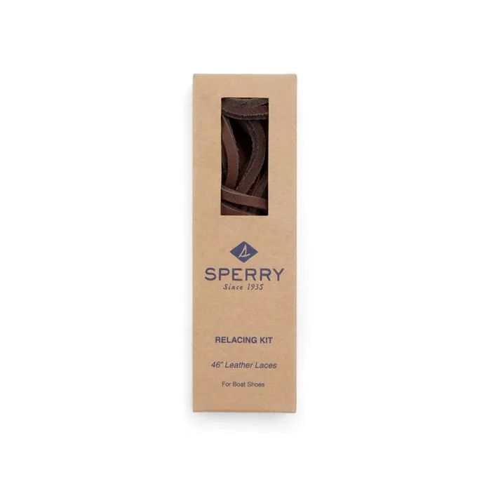 Shoe Care and Laces Men Sperry Lace Kit With Needle Dark Brown