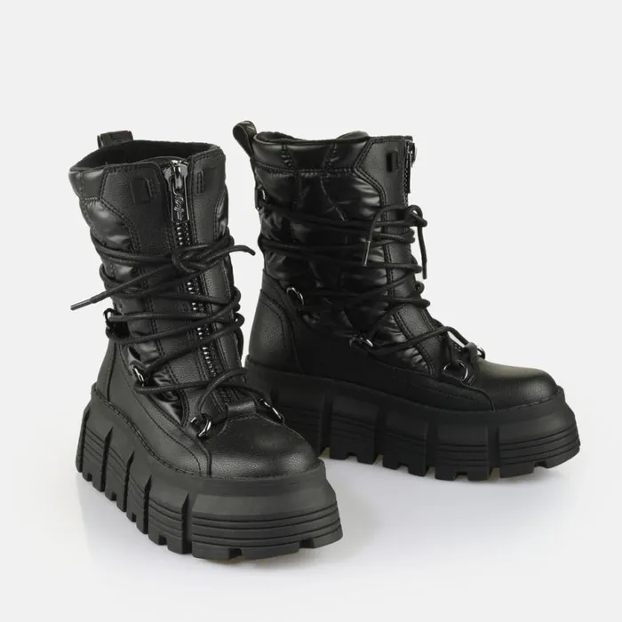 Shop Boots and AnkleBoots BUFFALO Ava Puffer Hike Black