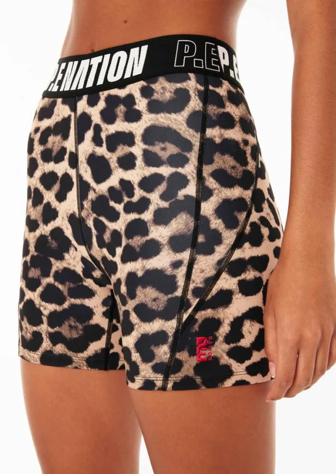 Shop DOWNFORCE 5034 BIKE SHORT IN ANIMAL PRINT PE Nation Shorts