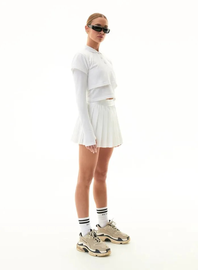 Shop VOLLEY SKIRT IN OPTIC WHITE PE Nation Skirts